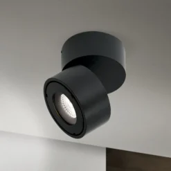 Harvey LED-ulkovalaisin, musta, Ø 10 cm, painevalettua alumiinia