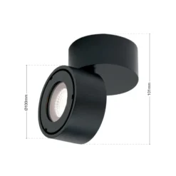 Harvey LED-ulkovalaisin, musta, Ø 10 cm, painevalettua alumiinia