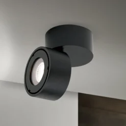 Harvey LED-ulkovalaisin, musta, Ø 10 cm, painevalettua alumiinia