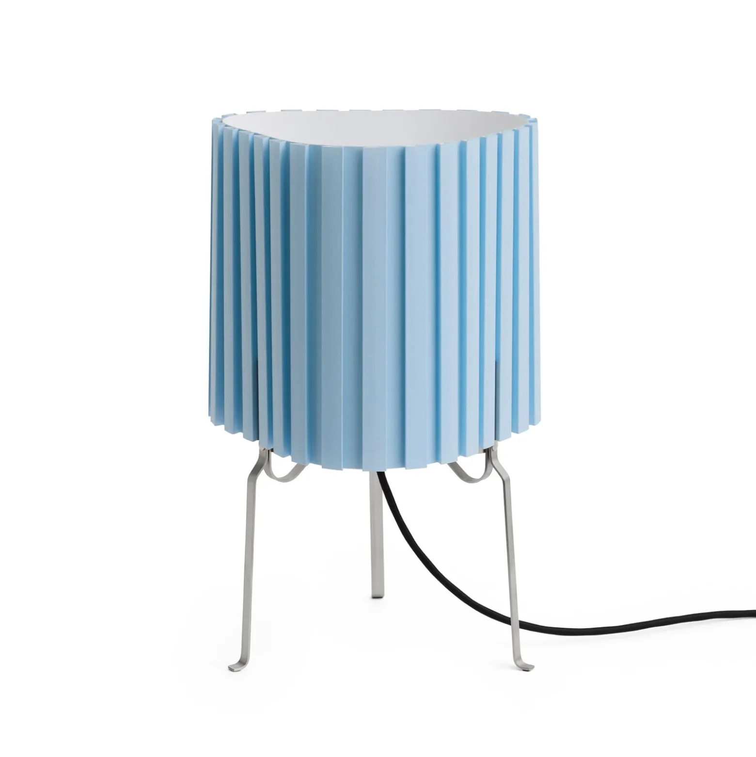 HAY-pöytälamppu Canelé, vaaleansininen, korkeus 37 cm, E14, kangas