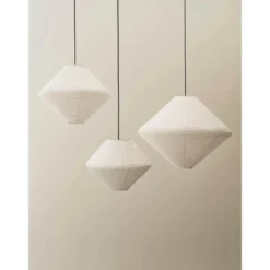 HAY-varjostin Diamond, halkaisija 60 cm, valkoinen, paperi/bambu