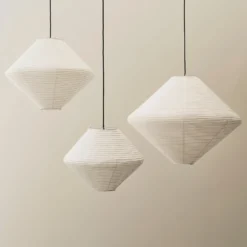 HAY-varjostin Diamond, halkaisija 60 cm, valkoinen, paperi/bambu