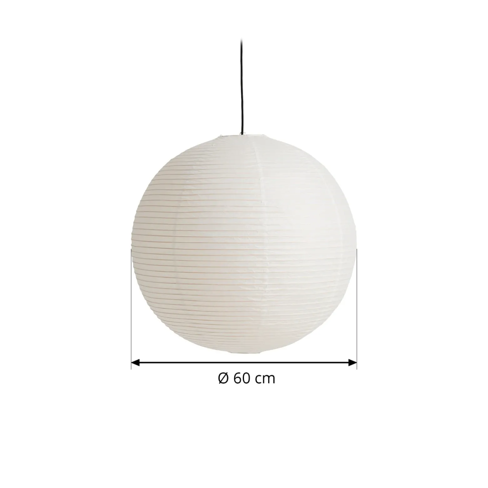 HAY-varjostin Paper Shade, halkaisija 60 cm, valkoinen – ilman johtosarjaa