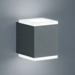 Helestra Kibo LED-ulkoseinälamppu, grafiitti
