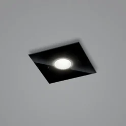Helestra Nomi-LED-kattovalo 23x23cm himmen., musta