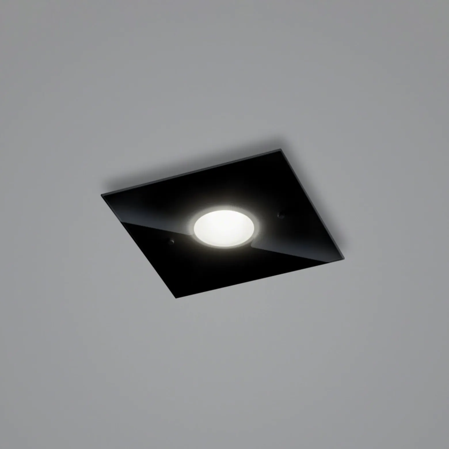 Helestra Nomi-LED-kattovalo 23x23cm himmen., musta