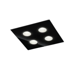 Helestra Nomi-LED-kattovalo 38x38cm himmen., musta