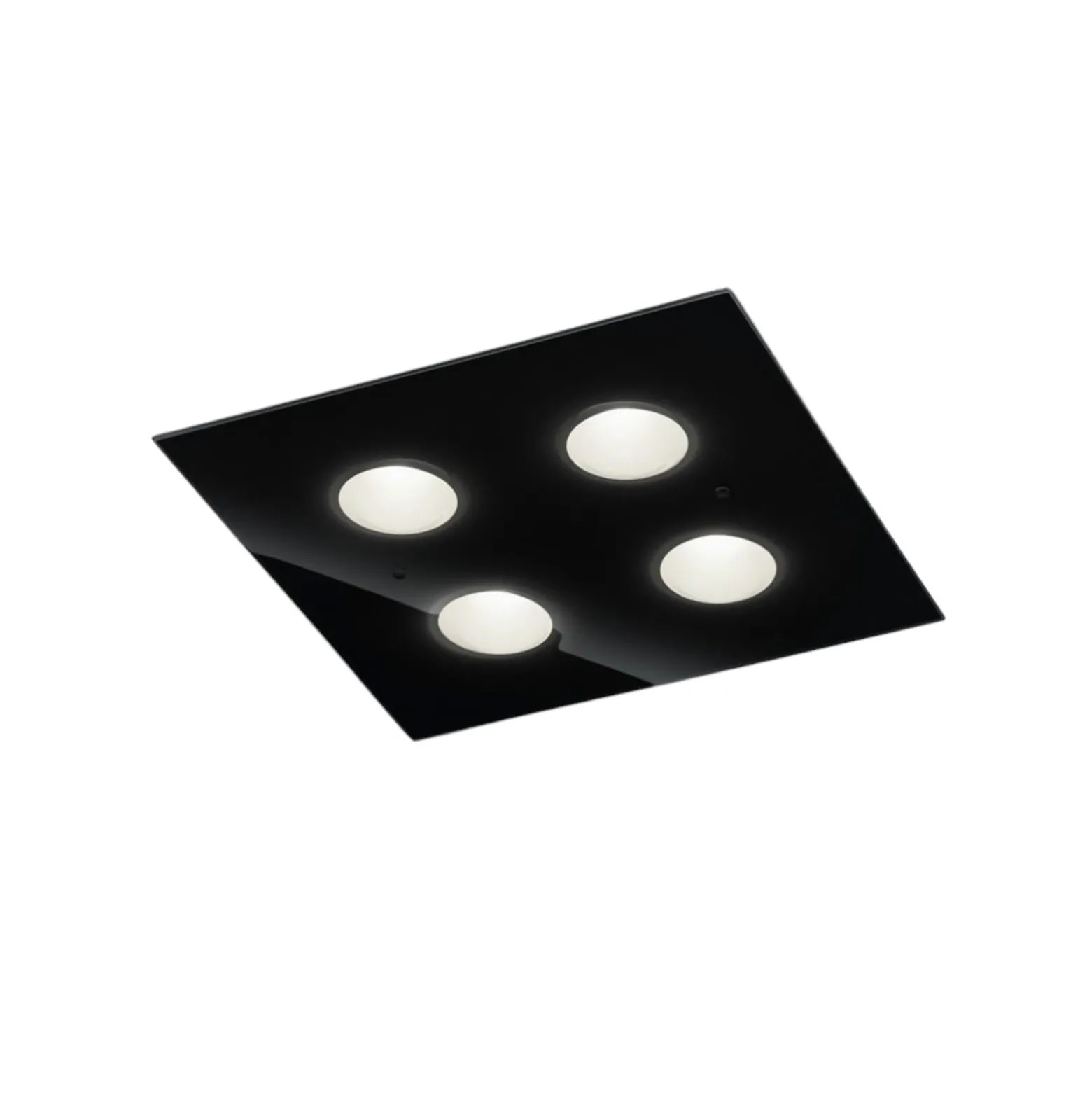 Helestra Nomi-LED-kattovalo 38x38cm himmen., musta