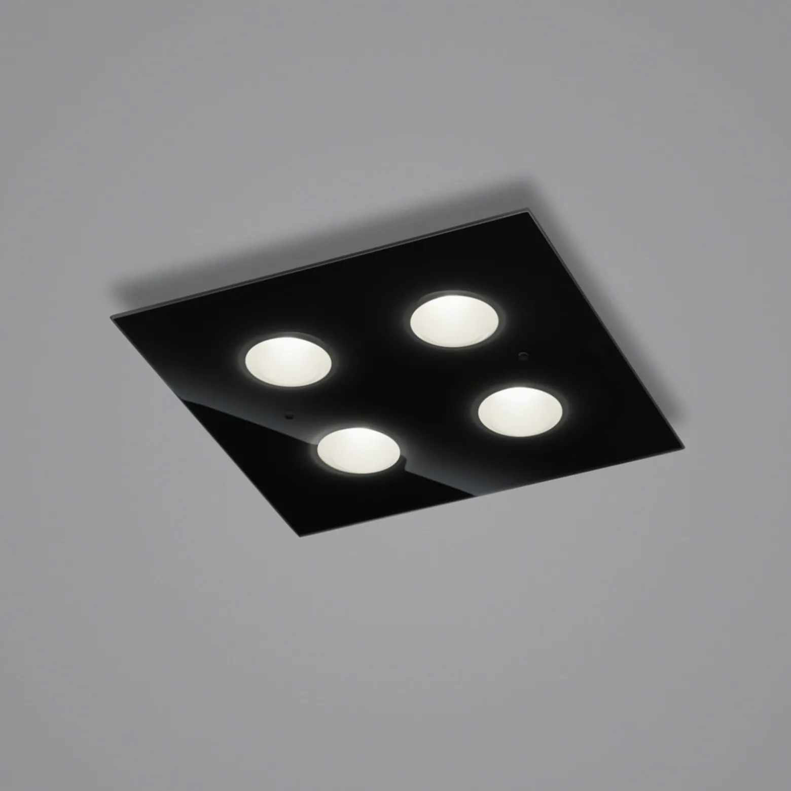 Helestra Nomi-LED-kattovalo 38x38cm himmen., musta