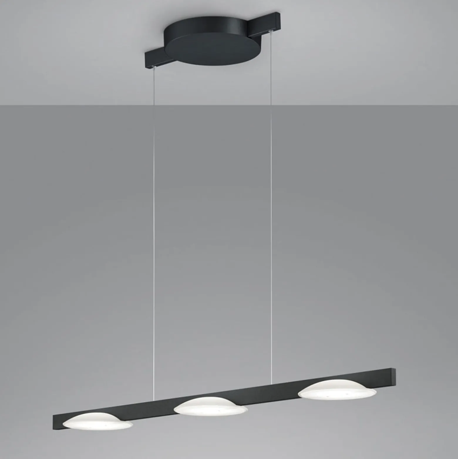 Helestra Pole -LED-riippuvalaisin 3-lamp. musta