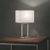 Helestra pöytävalaisin Enna 2, korkeus 30 cm, E14, valkoinen, tekstiili