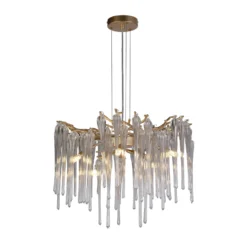 Heritage-riippuvalaisin, Ø 50 cm, kullanvärinen/kirkas, lasi