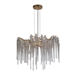 Heritage-riippuvalaisin, Ø 50 cm, kullanvärinen/kirkas, lasi