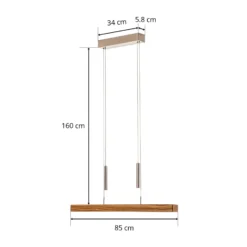 HerzBlut Leonora -riippuvalo Up&Down 85 cm öljytty