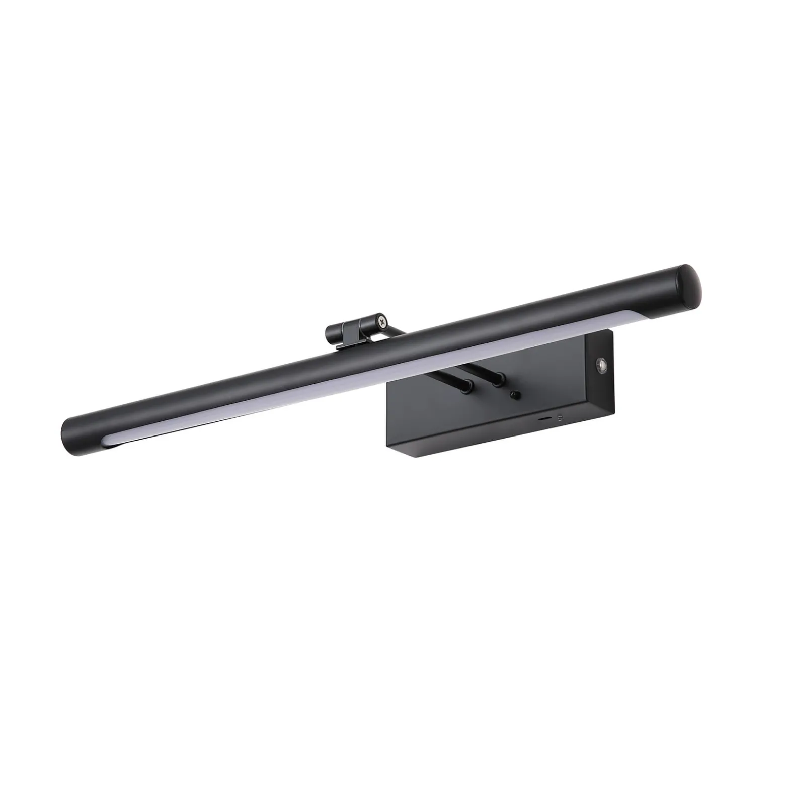 Holton-LED-akkukäyttöinen seinävalaisin, mattamusta, leveys 45 cm, CCT