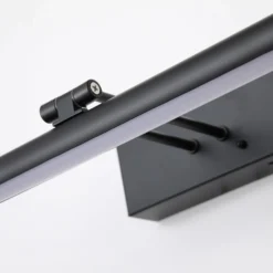 Holton-LED-akkukäyttöinen seinävalaisin, mattamusta, leveys 45 cm, CCT