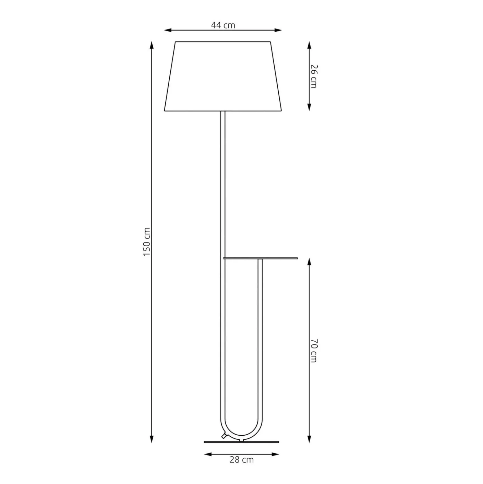 Hotel-lattiavalaisin, beige/musta, korkeus 150 cm, kangas/metalli