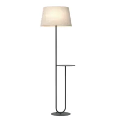Hotel-lattiavalaisin, beige/musta, korkeus 150 cm, kangas/metalli