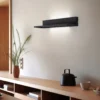 Hyllyn seinävalaisin, musta, teräs, 60 cm pitkä, 2 x LED-valo