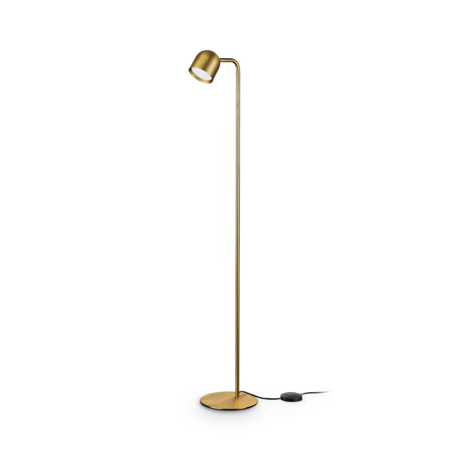 IDEAL LUX Dodo -maavalaisin, messinki, korkeus 118 cm, metalli, himmennin