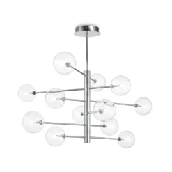 IDEAL LUX Equinoxe -riippuvalo, kromi/kirkas, 12-lamppuinen