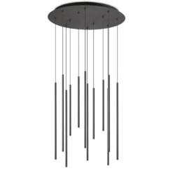 Ideal Lux Filo -LED-riippuvalo, 12 lamppua, musta