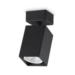 IDEAL LUX -kattokohdevalo Dynamite Square, musta, pituus 5,7 cm