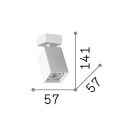 IDEAL LUX -kattokohdevalo Dynamite Square, musta, pituus 5,7 cm