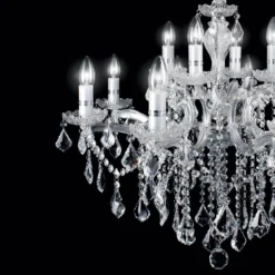 Ideal Lux kattokruunu Florian krominvärinen, kristalli, 12flg.