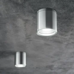 Ideal Lux kattovalaisin Gun, alumiininharmaa, IP44, GU10