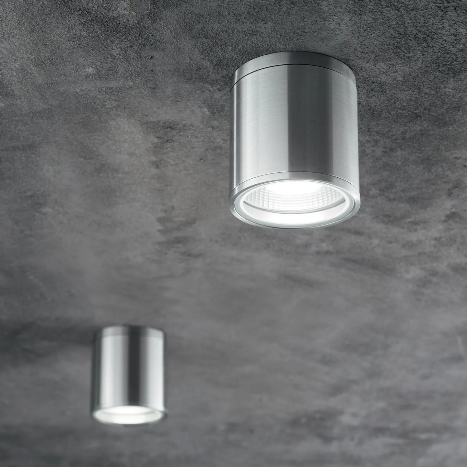 Ideal Lux kattovalaisin Gun, alumiininharmaa, IP44, GU10