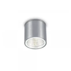Ideal Lux kattovalaisin Gun, alumiininharmaa, IP44, GU10