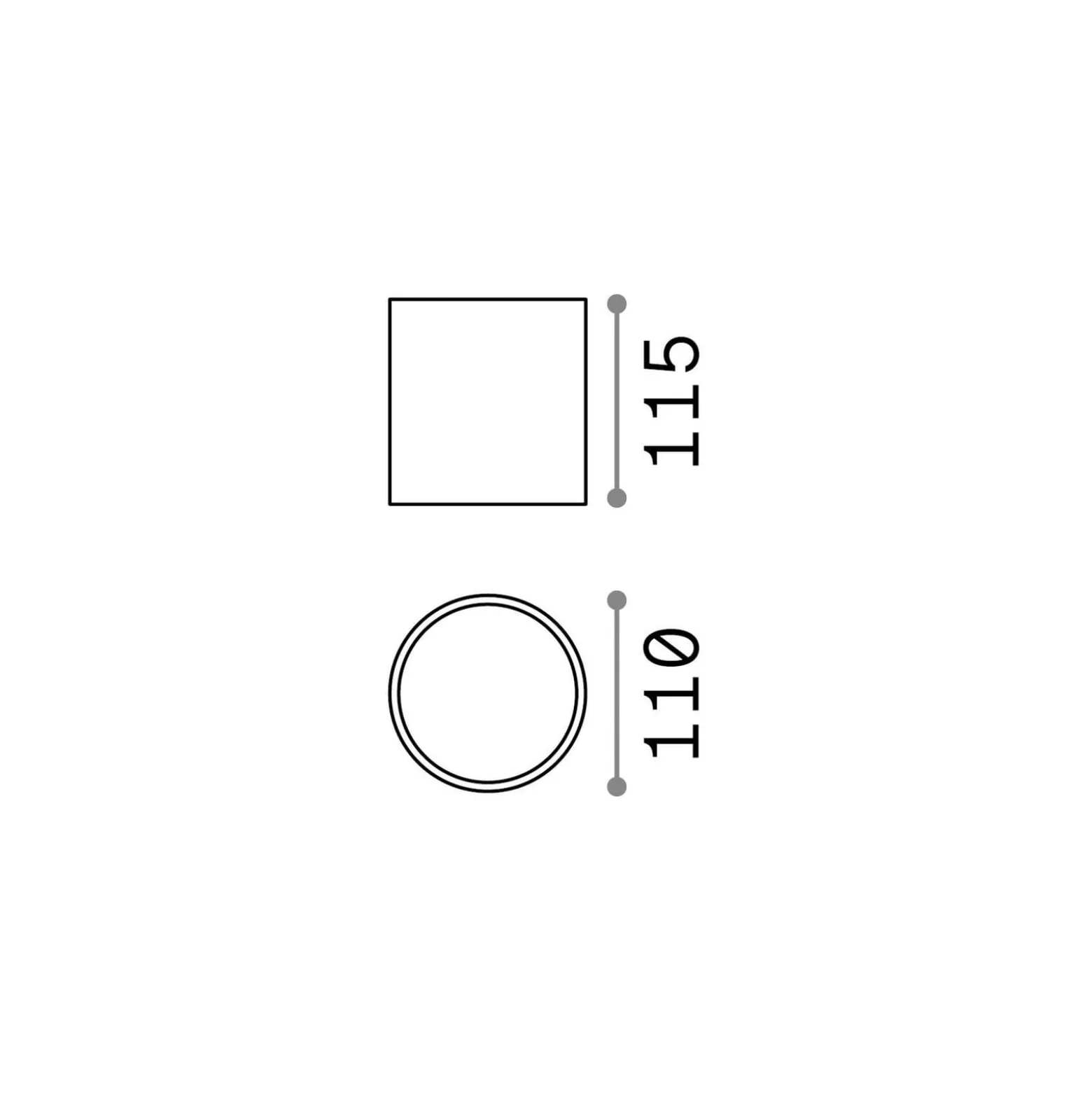 Ideal Lux kattovalaisin Gun, alumiininharmaa, IP44, GU10