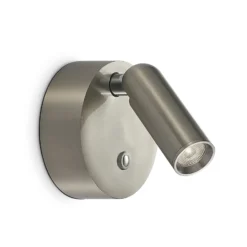 IDEAL LUX LED-akku-seinäkohdevalaisin Bean, nikkeli, leveys 8 cm