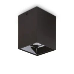 Ideal Lux LED-alasvalo Nitro Square, musta, korkeus 12 cm