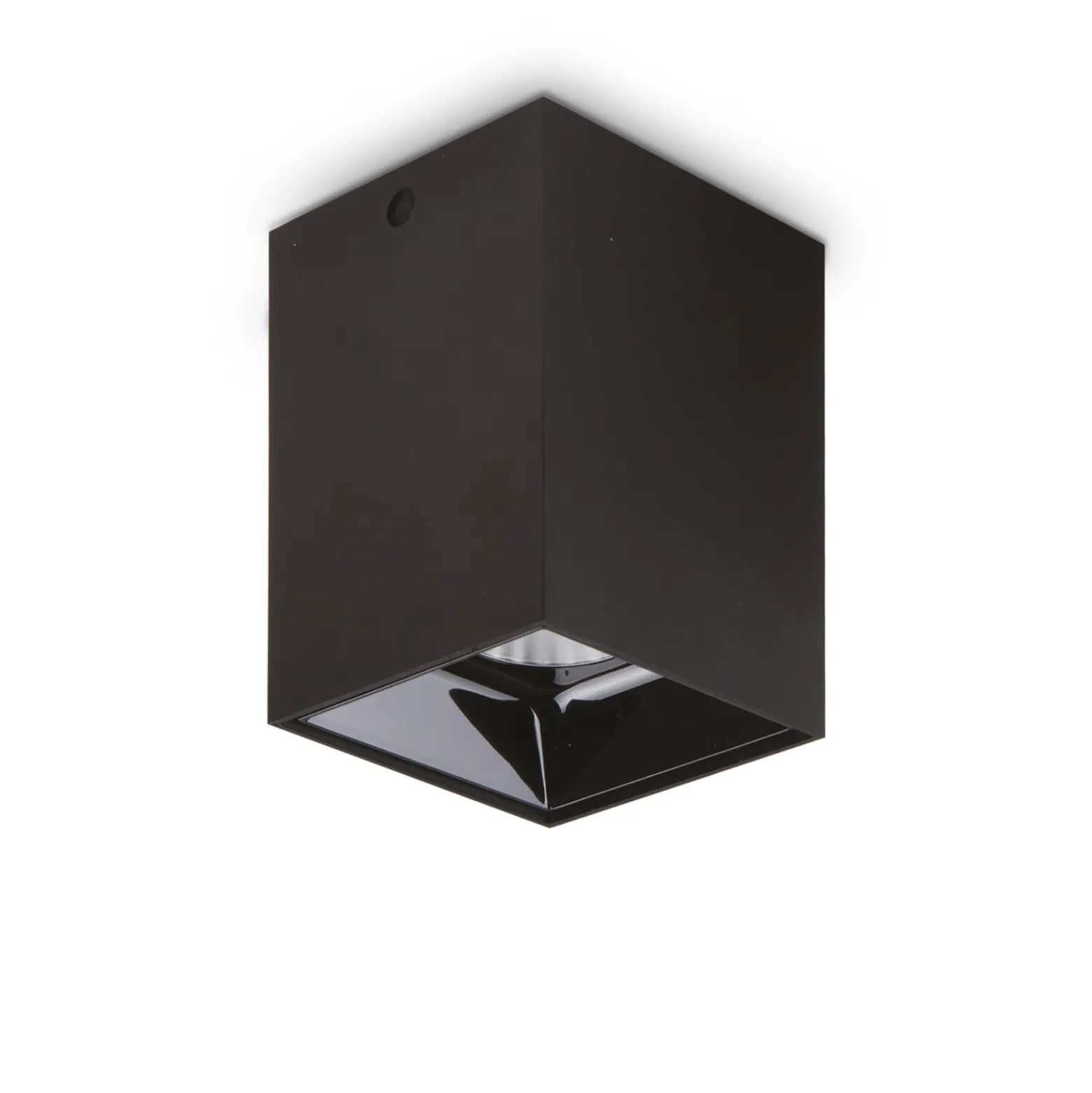 Ideal Lux LED-alasvalo Nitro Square, musta, korkeus 12 cm