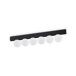 IDEAL LUX LED-kattovalaisin Binomio, musta, pituus 44 cm, 6-lamppuinen