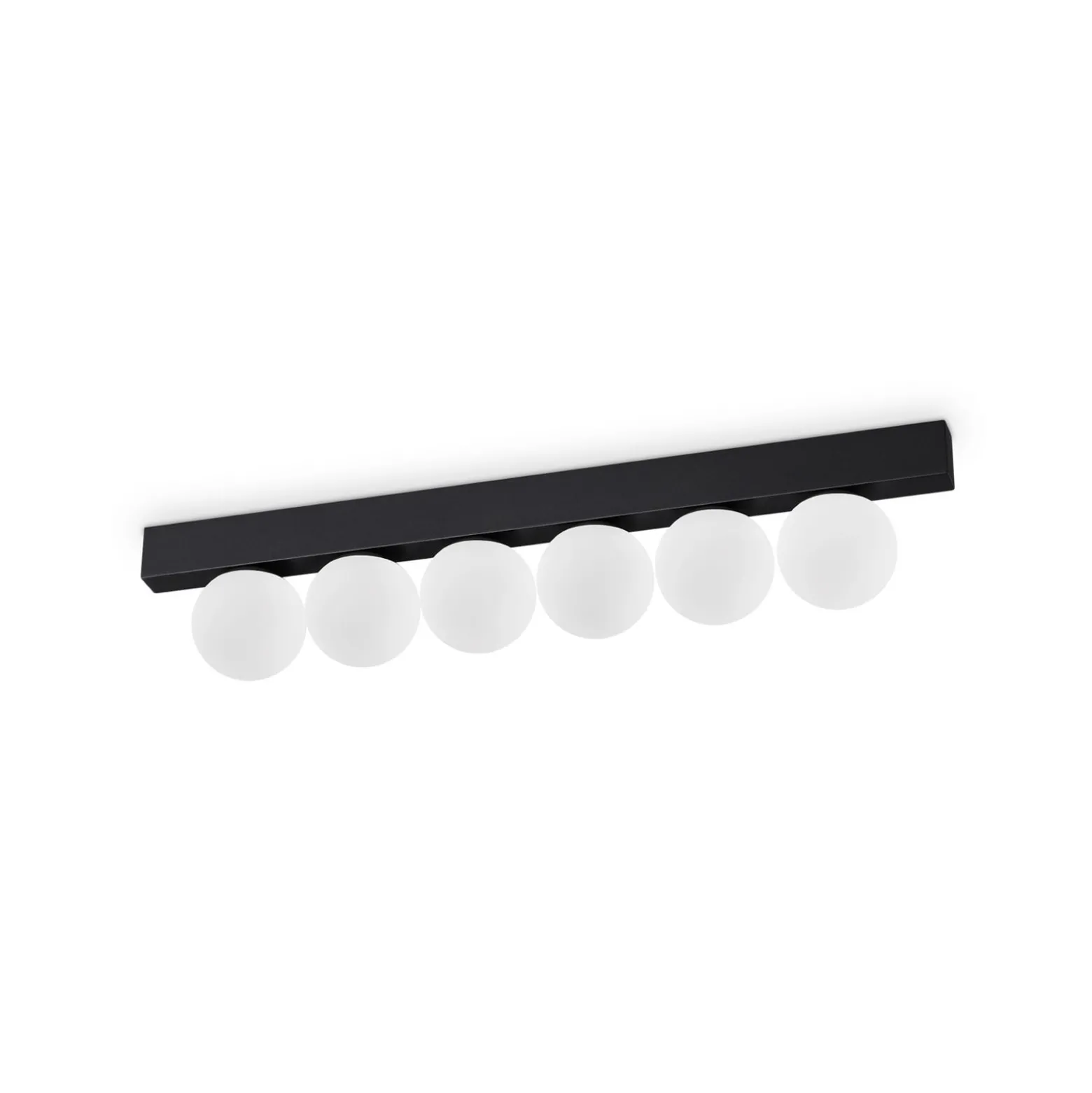 IDEAL LUX LED-kattovalaisin Binomio, musta, pituus 44 cm, 6-lamppuinen