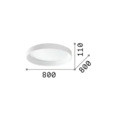 Ideal Lux LED-kattovalaisin Ziggy, valkoinen, Ø 80 cm, metallia