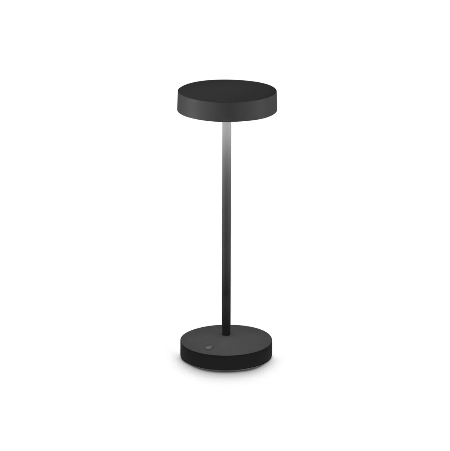 Ideal Lux LED ladattava ulkotilojen pöytävalaisin Toffee, musta, metallia