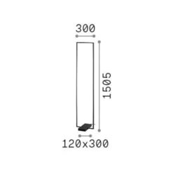 Ideal Lux LED-lattiavalaisin Kehys, valkoinen, metalli, korkeus 150,5 cm
