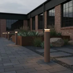 Ideal Lux LED-pylväsvalaisin Boeing, korkeus 70 cm, kahvinruskea