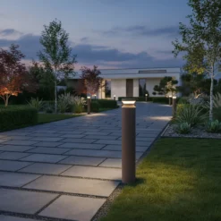 Ideal Lux LED-pylväsvalaisin Boeing, korkeus 70 cm, kahvinruskea