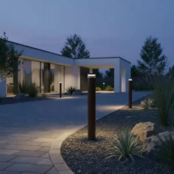 Ideal Lux LED-pylväsvalaisin Boeing, korkeus 100 cm, kahvinruskea