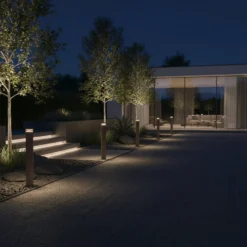 Ideal Lux LED-pylväsvalaisin Boeing, korkeus 100 cm, kahvinruskea