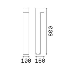 IDEAL LUX LED-pylväsvalaisin Sirio, harmaa, korkeus 80 cm, metalli