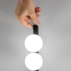 Ideal Lux LED-pöytävalaisin Ping Pong musta 2-valo lasi metallia