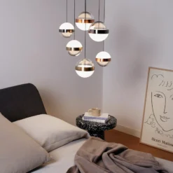 Ideal Lux LED-riippuvalaisin Galaxy, 6-valo, akryyli, metalli