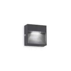 Ideal Lux LED-ulkoseinävalaisin Dedra, antrasiitti, 10 x 10 cm