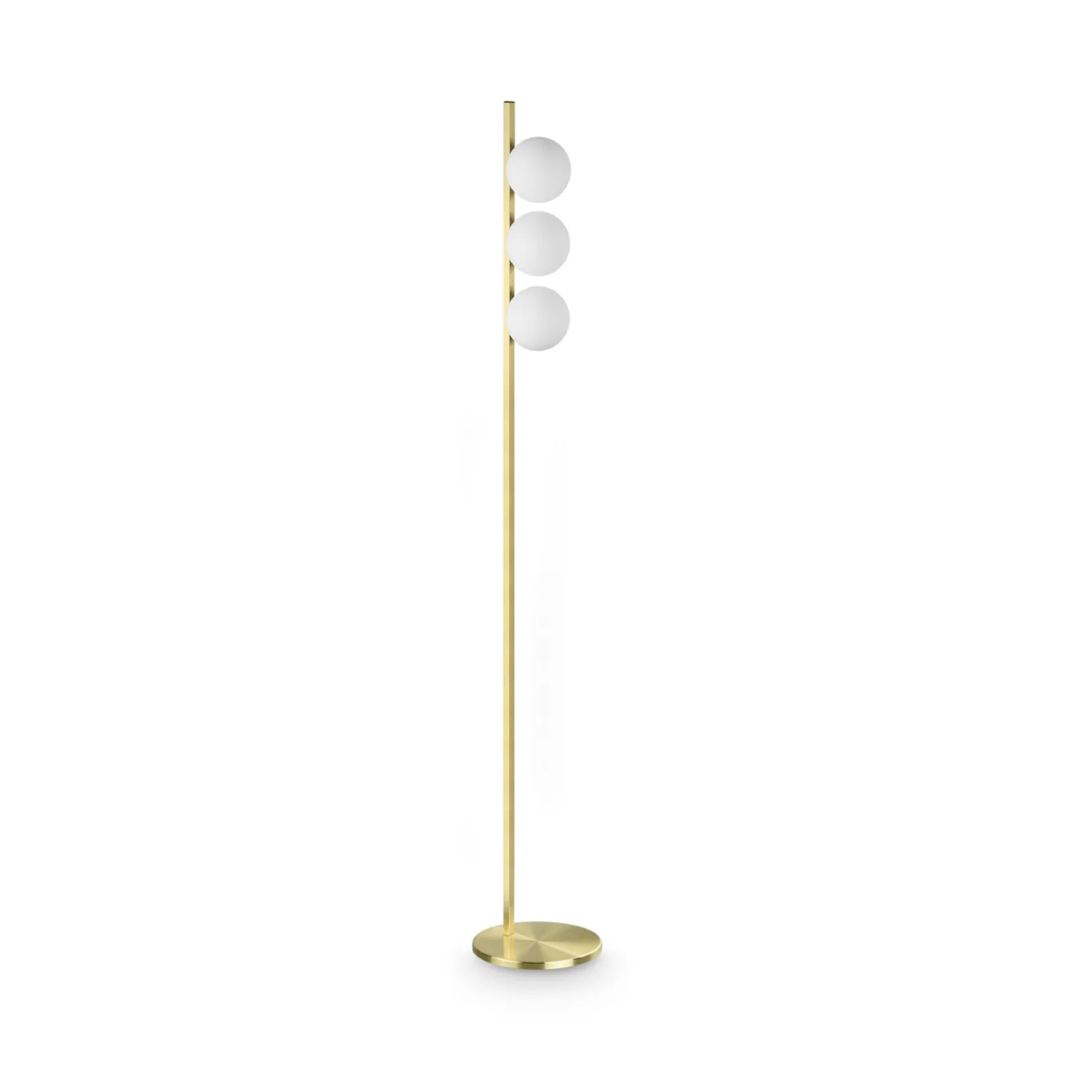 IDEAL LUX -maavalaisin Binomio, messinki, 160 cm, metalli, 3-lamppuinen
